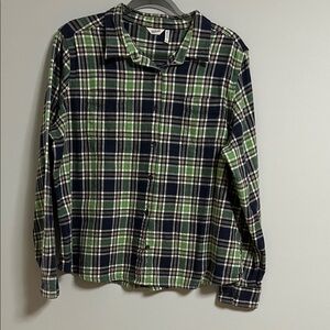 Wool rich Green and Blue Plaid Women’s Shirt Size XXL